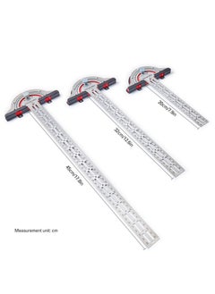 Hanghaijia Woodworking Side Ruler T Shape Adjustable Caliper Protractor, Stainless Steel Centimeter Scale Angle Measuring Scribing Tool  - Image 4