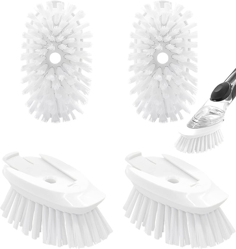 Dish Brush Refill 4 Pack Dish Brush Replacement Head for OXO Dish Brush Brush Dispenser Refill Fits Soap Dispensing Handle