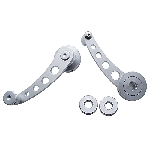 United Pacific 24009 Billet Aluminum Window Crank Handle Kit, Universal Application, 3 Adapters Included, Brushed Aluminum Finish – One Set (Pack of 2) - Image 3