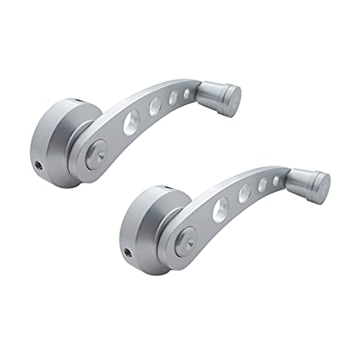 United Pacific 24009 Billet Aluminum Window Crank Handle Kit, Universal Application, 3 Adapters Included, Brushed Aluminum Finish – One Set (Pack of 2) - Image 1