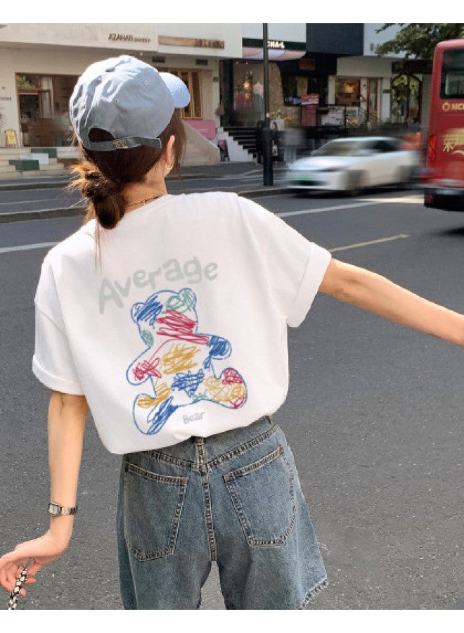 TonLion 2025 Summer Women's Short-sleeve T-shirt Cute And Versatile Cotton Round Neck Loose Fit Tee Top - Image 1