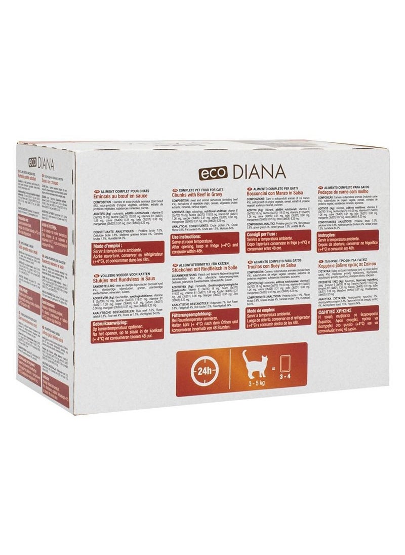 Eco Diana Chunks And Pate With Beef Cat Food 100G Pack Of 12  - Image 2