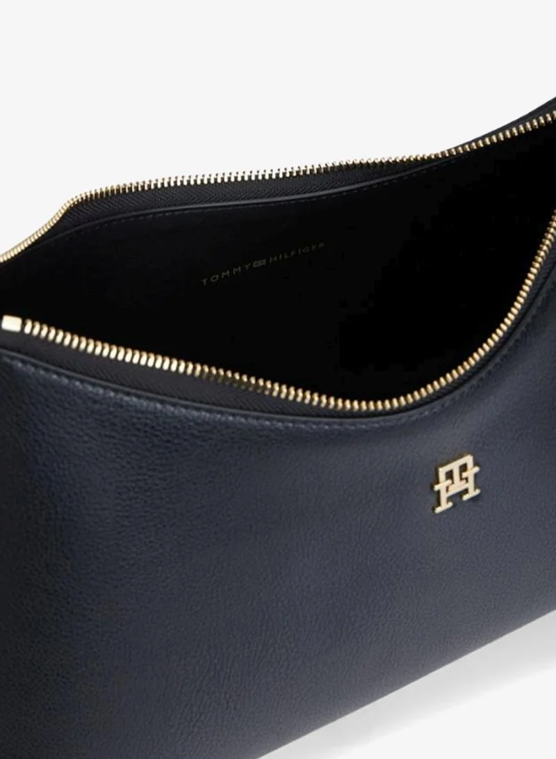 Tommy Hilfiger Black Icon Pebble Grain Shoulder Bag for Women | Best Price UAE