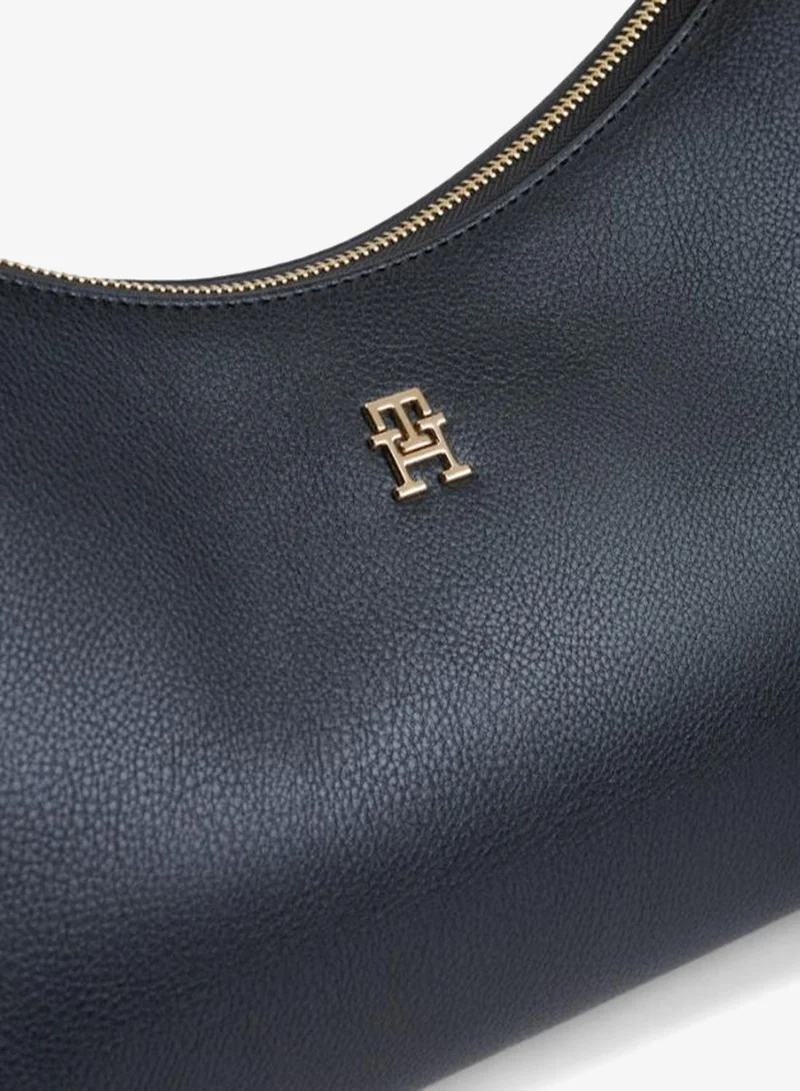 Tommy Hilfiger Black Icon Pebble Grain Shoulder Bag for Women | Best Price UAE