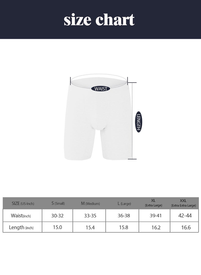 infino Men's 5-Pack Boxer Briefs - Mid-Rise, Anti-Chafing Stretch Cotton, Breathable Athletic Underwear in Pure White - Available in XXL - Image 4