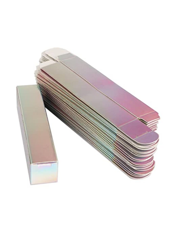 COSIDEA 50 PCS Empty Holographic siver Lip Gloss Boxes W21 xW21 xH121mm 083 083 476 inch Cosmetic Perfume Mascara Box Packaging small Kraft Paper Box Luxury Holder Wrapping - Image 1
