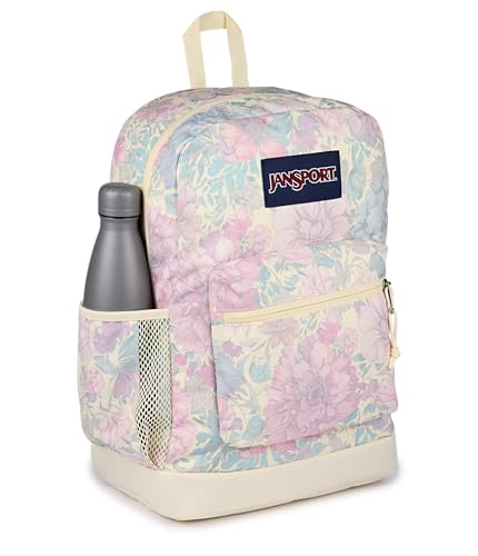 JanSport Cross Town Plus Backpack - Large Main Compartment, Side Water Bottle Pocket, 15-Inch Padded Laptop Sleeve - Faded Tapestry - Image 2