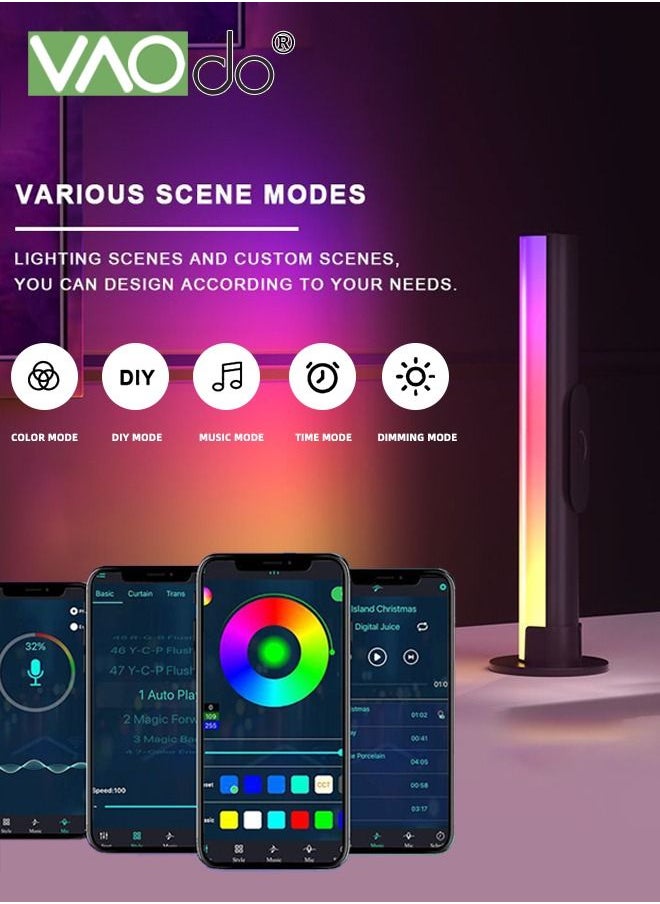 فاو دو قطعتان من أشرطة الإضاءة الذكية LED ، 16 مليون لون ، شريط إضاءة RGB مع أوضاع المشهد والموسيقى ، شريط الإضاءة الذكي مع تطبيق وجهاز التحكم عن بعد ، شريط إضاءة LED لغرفة إعداد ألعاب وتليفزيون الكمبيوتر  - Image 3