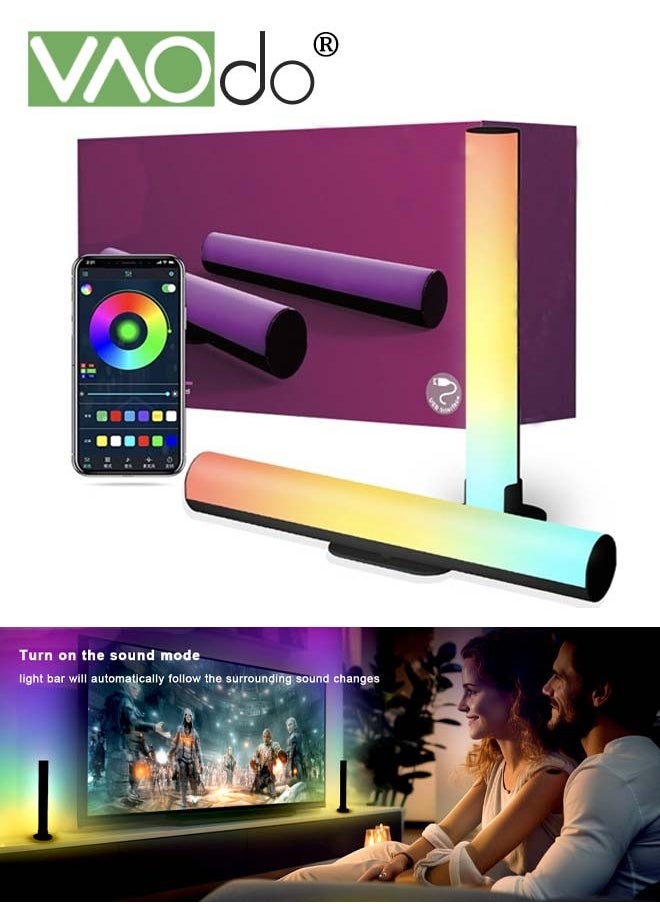 فاو دو قطعتان من أشرطة الإضاءة الذكية LED ، 16 مليون لون ، شريط إضاءة RGB مع أوضاع المشهد والموسيقى ، شريط الإضاءة الذكي مع تطبيق وجهاز التحكم عن بعد ، شريط إضاءة LED لغرفة إعداد ألعاب وتليفزيون الكمبيوتر  - Image 1
