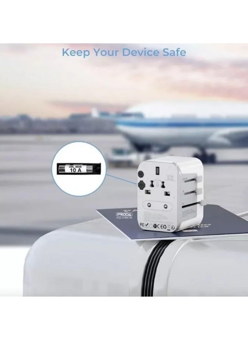 Remax Mena 35W Charger Adaptor with (USB A + Type C), USB-C Charging with 3A, USB A Charging with 2.4A, Fireproof PC + Copper, Lightweight, Retractable Pin, Convenient to Carry (White)  - Image 5