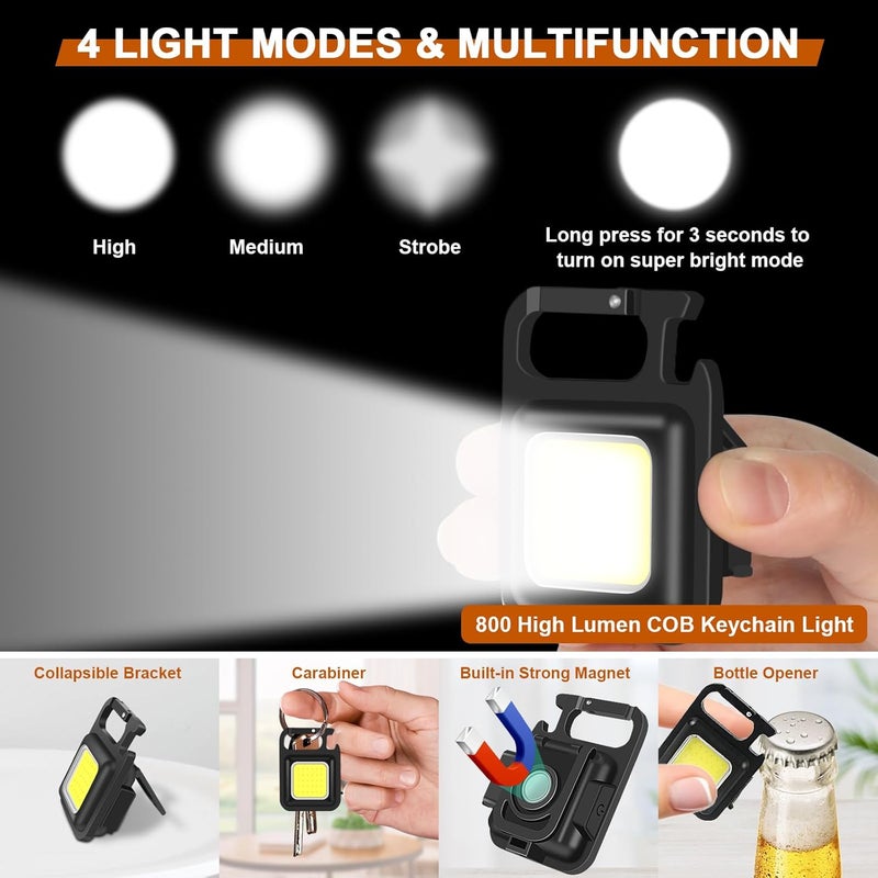 Shadowhawk Torch Lights Rechargeable Torchlight Led Torch 10000 Lumens XHM772 Flash Light with COB Keychain Light Bright Waterproof Charging Torch Light High Power Flashlight for Trekking Emergency - Image 3