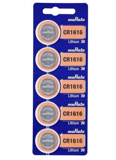 muRATA CR1616 Lithium 3V Coin Cell 5 Batteries Made in Japan 