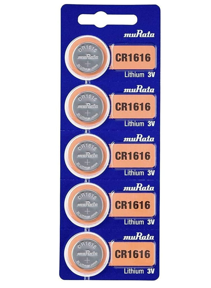 CR1616 Lithium 3V Coin Cell 5 Batteries Made in Japan