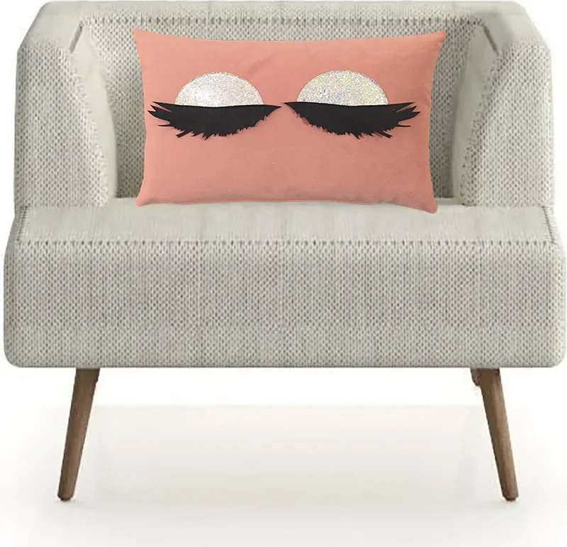 Nisahometeks Stain Resistant Erasable Eyelash Cushion Pillow Case 50*32 cm