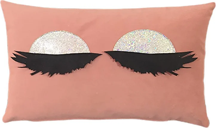 Nisahometeks Stain Resistant Erasable Eyelash Cushion Pillow Case 50*32 cm