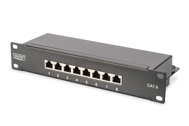 DIGITUS 10-Inch Set - Network Cabinet 12U Black - Shelf - Power Strip - 8-Port Patch Panel - 8-Port Gigabit Switch - Image 4