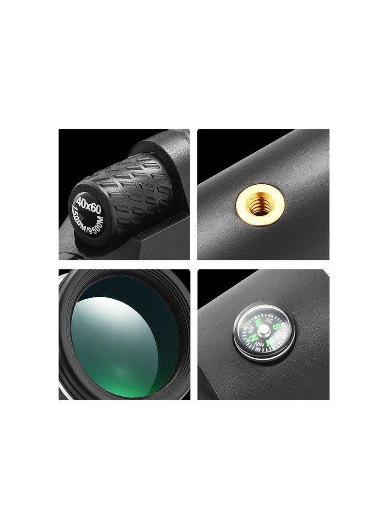 Stallarsight 500x Night Vision Ultra-Portable Telescope, Night Vision Scope, Ultra Long Distance, 40x60 Monocular Telescope with Smartphone Holder & Tripod (B)