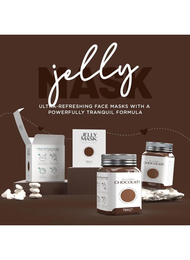 BRÜUN قناع الجيلي في وعاء الشوكولاتة القابل للإزالة للعناية بالوجه | 23 أونصة سائلة مجموعة سبا من جل مرطب قناع في وعاء - Image 2