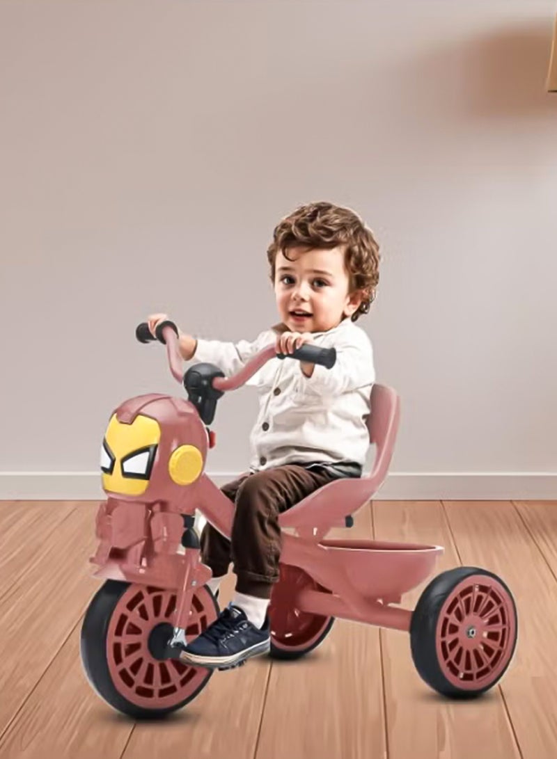 MarkedOne Marked One Kids Tricycle - Toddler Tricycle with Footrest for 3+ Years Old  -  Tricycle for Kids - Smart Plug and Play Kids Tricycle with Music, Light, High backrest & Rear Storage Baskets - Kids Trikes (Pink) - Image 4