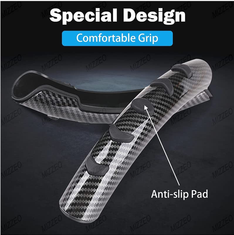 MIZZEO Carbon Fibre Steering Wheel Booster Cover, Enhanced Non-Slip Grip for Comfort & Control, Carbon Black, Compatible with Skoda Kushaq - Image 3
