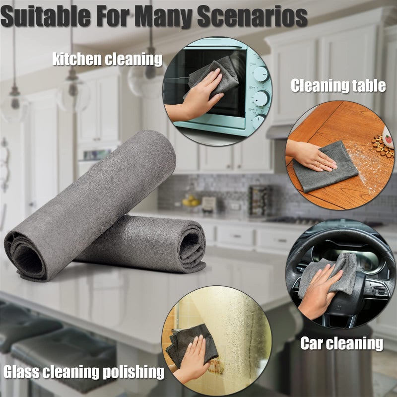 KTT Thickened Magic Cleaning Cloth,Reusable Microfiber Cleaning Cloth.Lint Free Cloth for Home,Window,Mirror Glass and Cars.(12" x 16",5 Pack) - Image 5