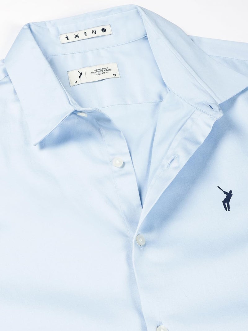 Thomas Scott Mens | Full Sleeve | Solid | Slim Fit | 100% Cotton | Spread Collar | Casual Shirts (Light Blue_XL) - Image 5