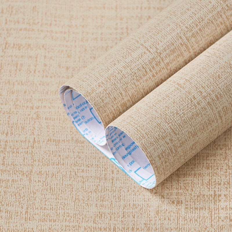 Guvana Grasscloth Peel and Stick Wallpaper Beige Textured Contact Paper Modern Removable Self Adhesive Wall Paper Thicken Fabric Faux Linen Wallpaper for Bathroom Living Room Cabinets 78.7inx15.7in - Image 1