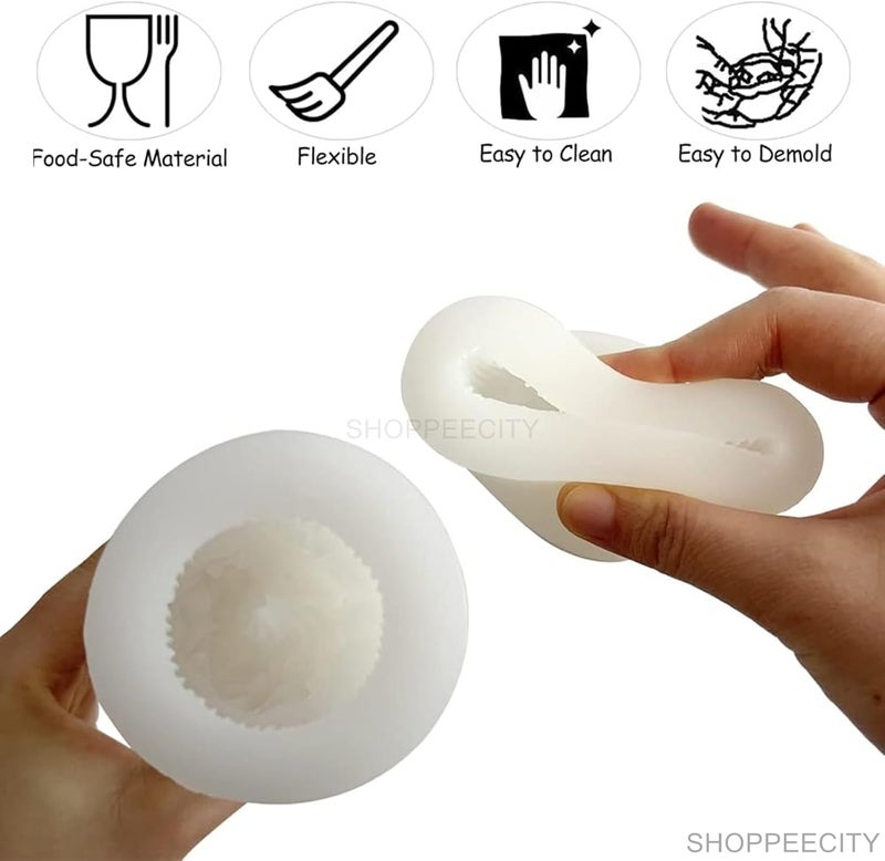 ShoppeeCity 3D Ice Cream Cupcake Swirl Silicone Candle Soap Mold 1pc - Image 2