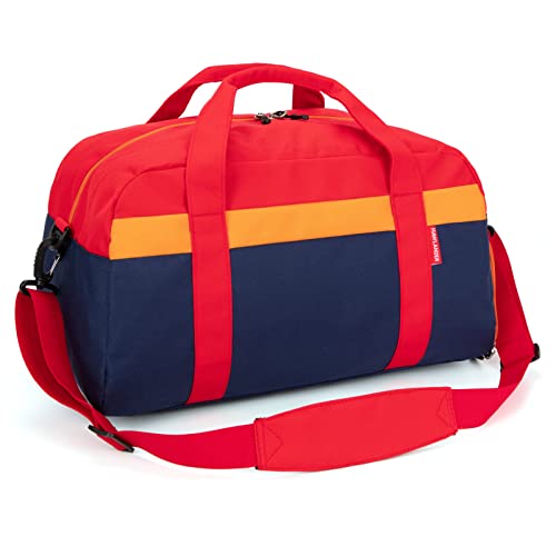 HawLander Kids Duffle Bag for Boys or Girls, Fit School Practice, or Overnight Travel (Navy Red) - Image 2