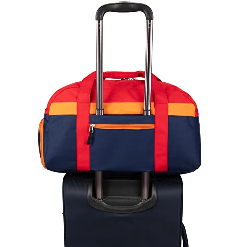 HawLander Kids Duffle Bag for Boys or Girls, Fit School Practice, or Overnight Travel (Navy Red) - Image 5