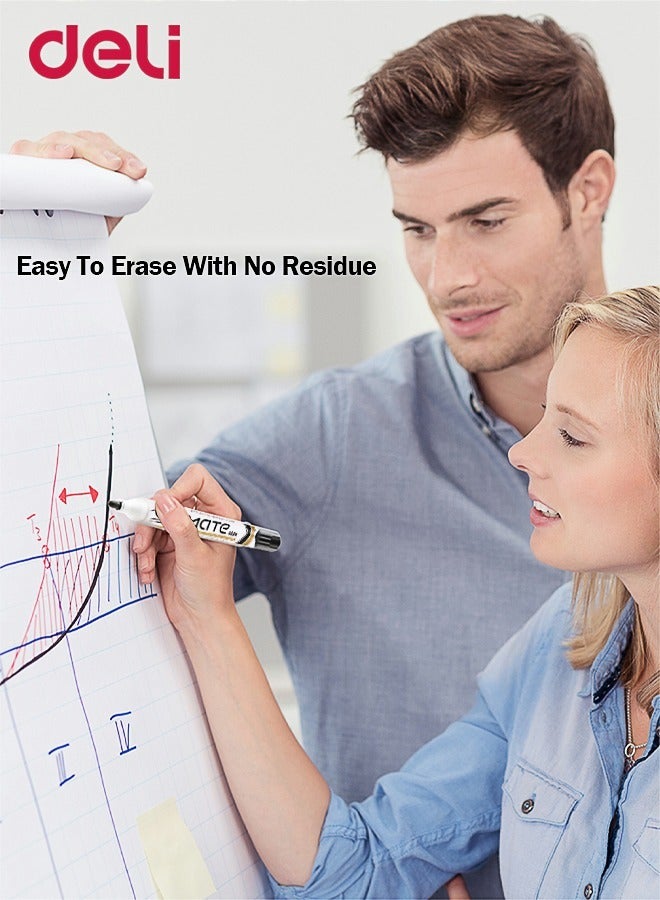 Deli 4 Pieces Dry Erase White board Marker Multicolour Drawing Markers Ink Writing Supplies for School Home Office - Image 5