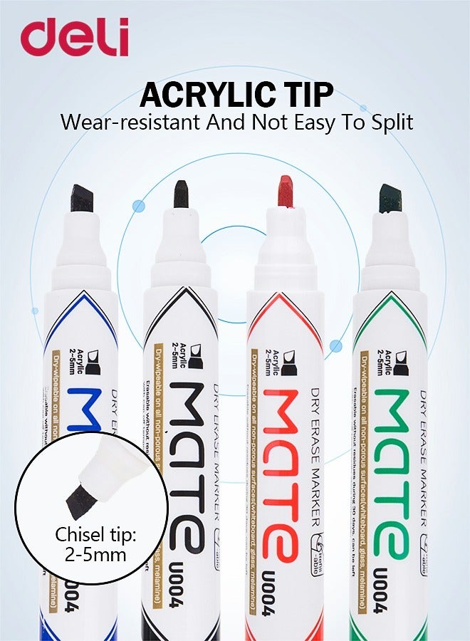 Deli 4 Pieces Dry Erase White board Marker Multicolour Drawing Markers Ink Writing Supplies for School Home Office - Image 3