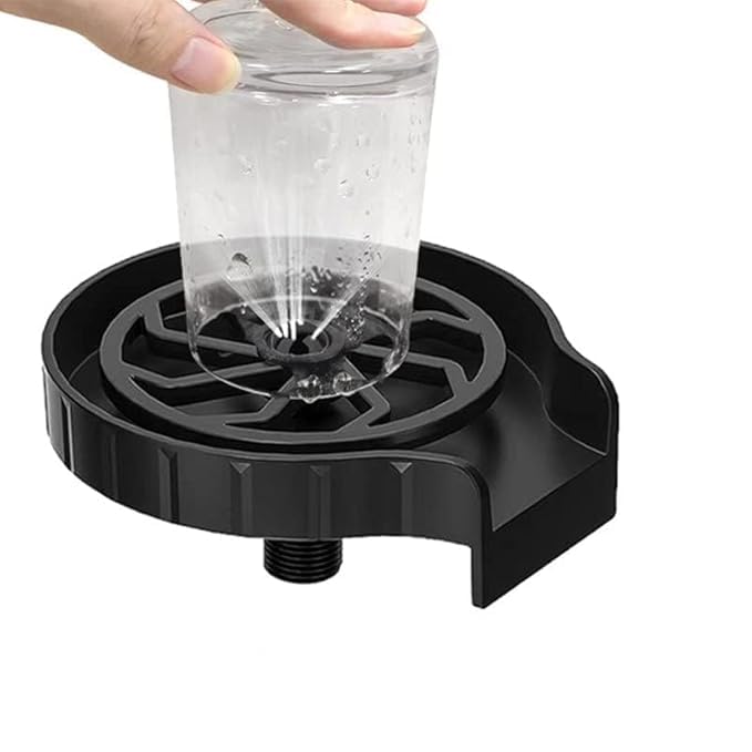 Jigva Cup Washer Glass Bottle Quick Wash for Kitchen Sink Attachment with HighPressure Faucet ABS 360 Rotating Cleaner Automatic Sprayer Flushing Spot Bar Glass Cleaner Pack of 1 - Image 1