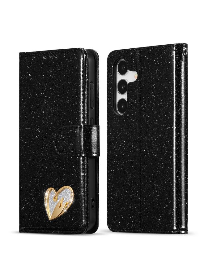 S-TOP Case For Samsung Galaxy S25+ 5G Glitter Powder Love Leather Phone Case