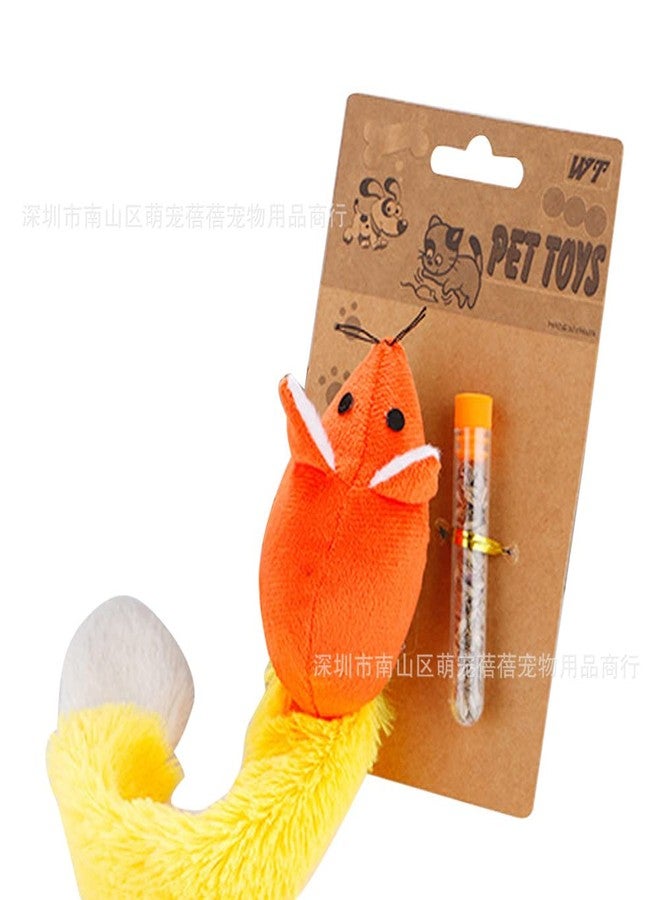 BUSHIKO Cat Kitten Pet Soft Mouse Mice Activity Toy Play Fun Training Orange - Image 2