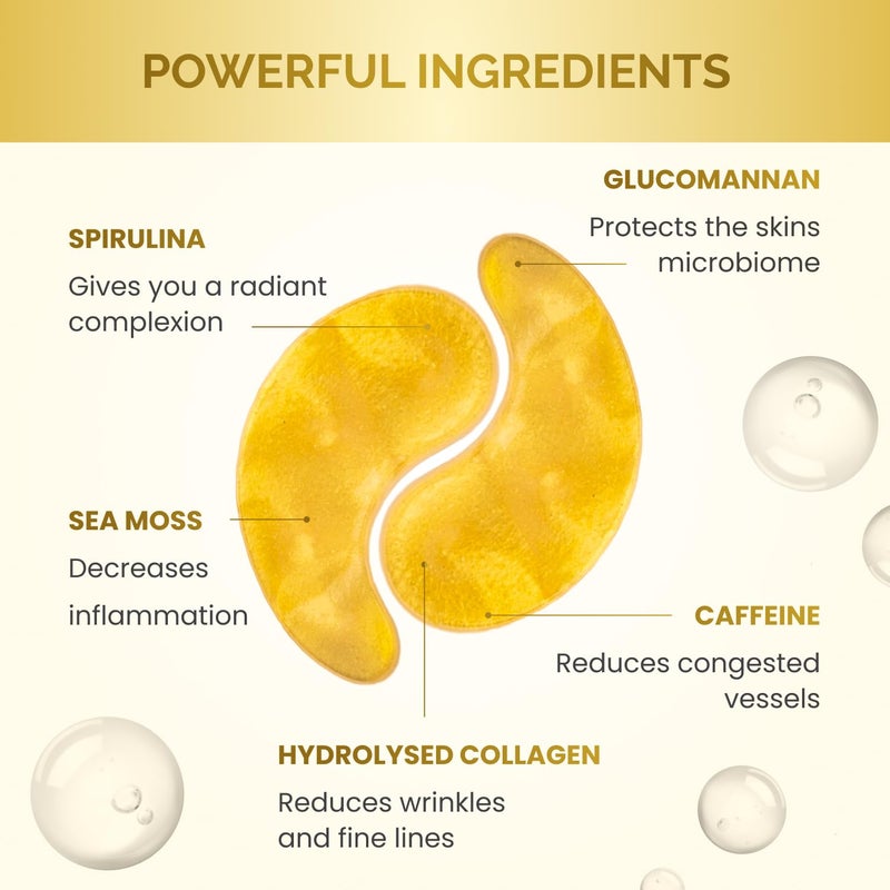 PLANTIFIQUE Gold Eye Patches for Puffy Eyes | 20 Pairs | Gifts | Under Eye Masks for Dark Circles | Puffiness Eye Gels | Eye Mask Skincare - Image 3