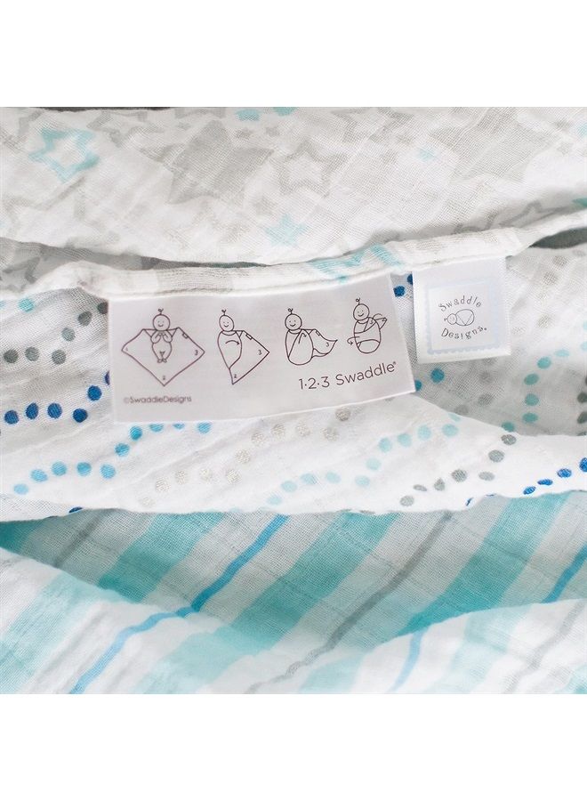 SwaddleDesigns Cotton Muslin Swaddle Blankets, Set of 4, Receiving Blankets for Baby Boys & Girls, Best Shower Gift, 46x46 inches, Pure White  - Image 1