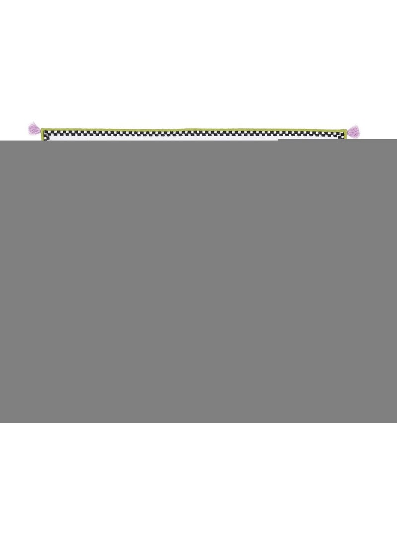 Ge Living Colorful Polka Dot Purple Tasseled Checkered Pattern Decorative Placemat (2 Pieces)  - Image 5