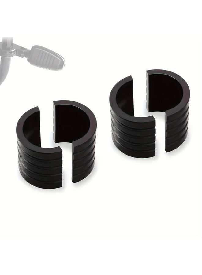 Black Universal Motorcycle Footpeg Mount Spacers Convert 32mm To 25mm For Engine Guard - Image 1