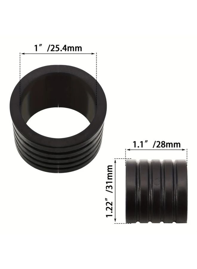 Black Universal Motorcycle Footpeg Mount Spacers Convert 32mm To 25mm For Engine Guard - Image 2