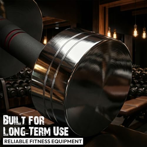 Kizlo Alloy Steel Dumbbell Set with Foam Grip Handle | Home Gym Free Weight for Strength Training, Muscle Building & Full Body Workout, Pair of Fixed Weight, Silver, 2.5kg x 2 - Image 3