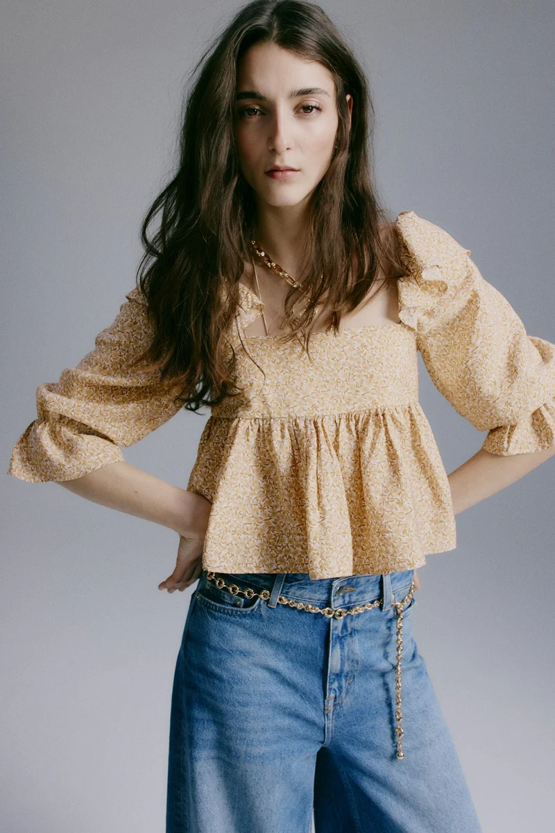 H&M Flounce-trimmed blouse