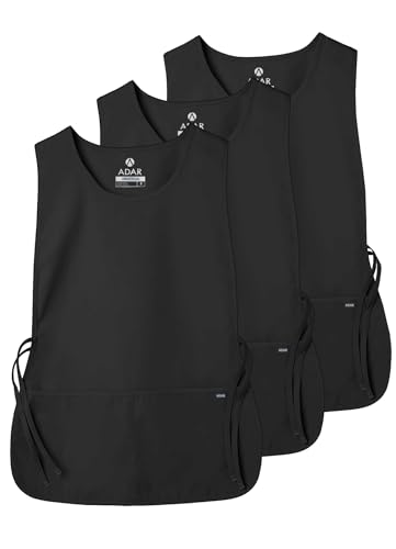 Adar Uniforms أدير يونيفورمز، مئزر طباخ عالمي 3 عبوات - مئزر طباخ للجنسين - 7023 - أسود - X - Image 1