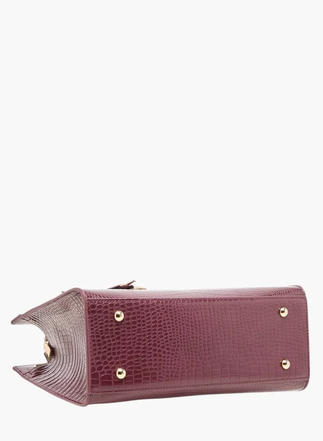 Celeste Womens Textured Tote Bag With Detachable Strap And Zip Closure
