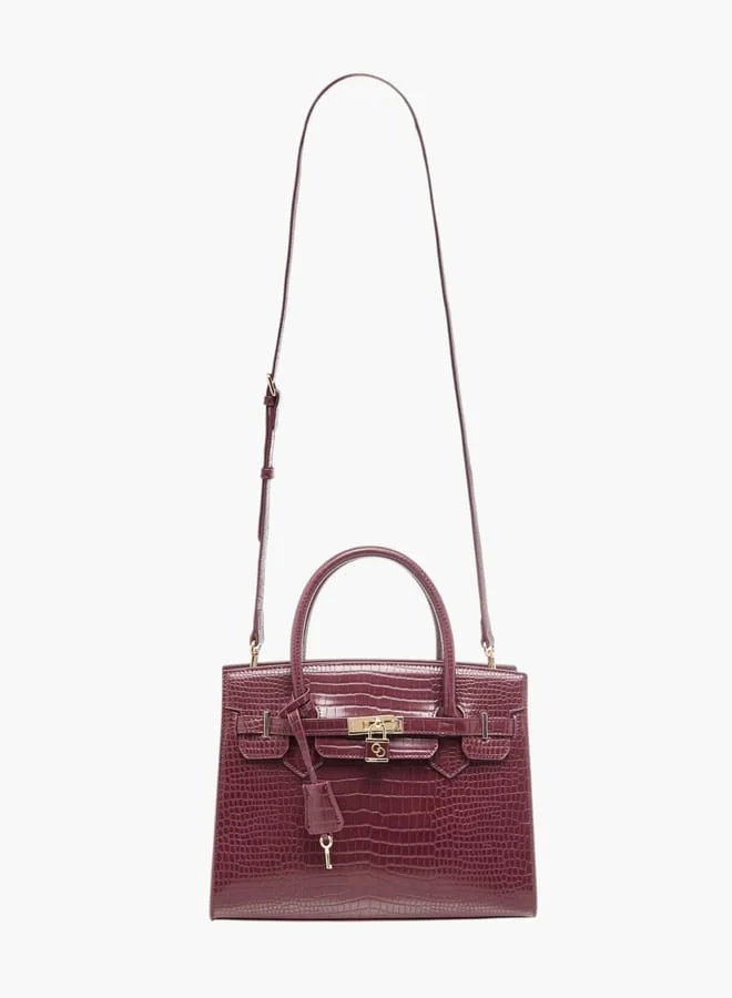 Celeste Womens Textured Tote Bag With Detachable Strap And Zip Closure