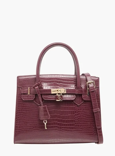 Celeste Womens Textured Tote Bag With Detachable Strap And Zip Closure