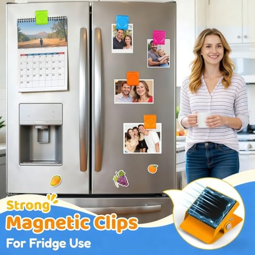 Grtard 24 Pack Magnetic Clips Heavy Duty, Colorful Strong Fridge Magnet Clips Heavy Duty, Metal Magnet Clips for Fridge, clip Magnets, Magnetic Clips for Refrigerator, Locker, Whiteboard, Home, Office - Image 2