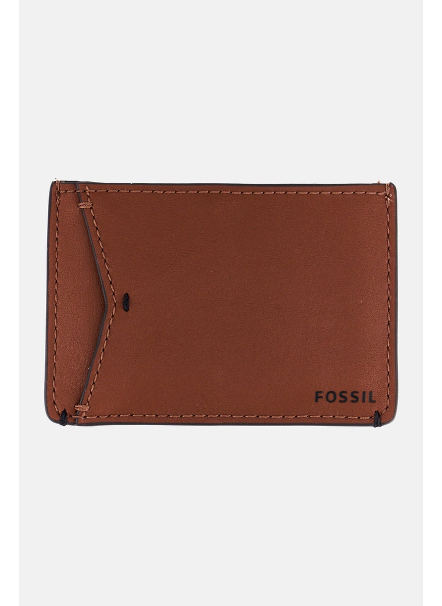 FOSSIL Men Brand Logo Card Case 7 H x 10 L x 1 W cm, Brown  - Image 1