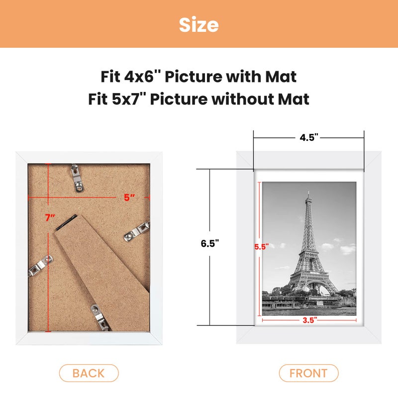 أبس سيمبلز upsimples 5x7 إطار الصورة مجموعة من 10 صور عرض 4x6 مع حصيرة أو 5x7 دون حصيرة إطارات صور متعددة - Image 5