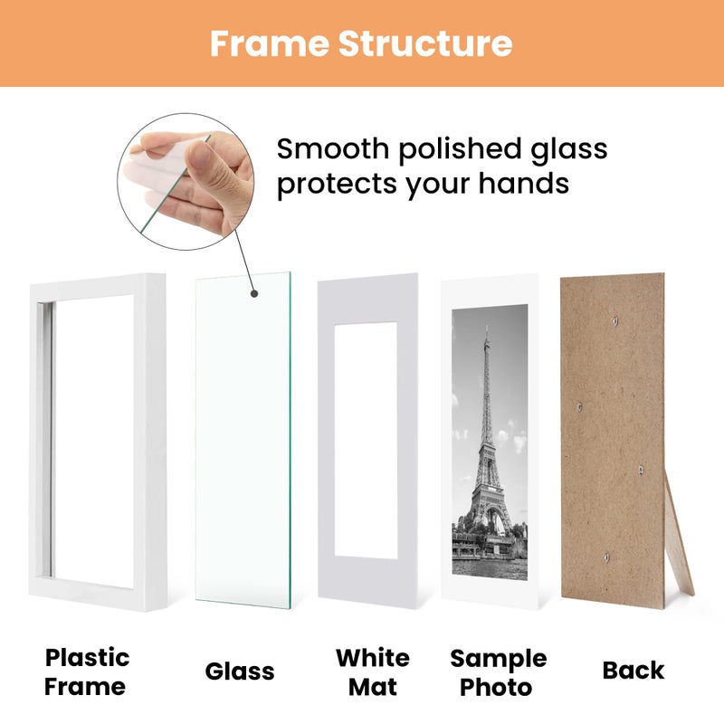 أبس سيمبلز upsimples 5x7 إطار الصورة مجموعة من 10 صور عرض 4x6 مع حصيرة أو 5x7 دون حصيرة إطارات صور متعددة - Image 4